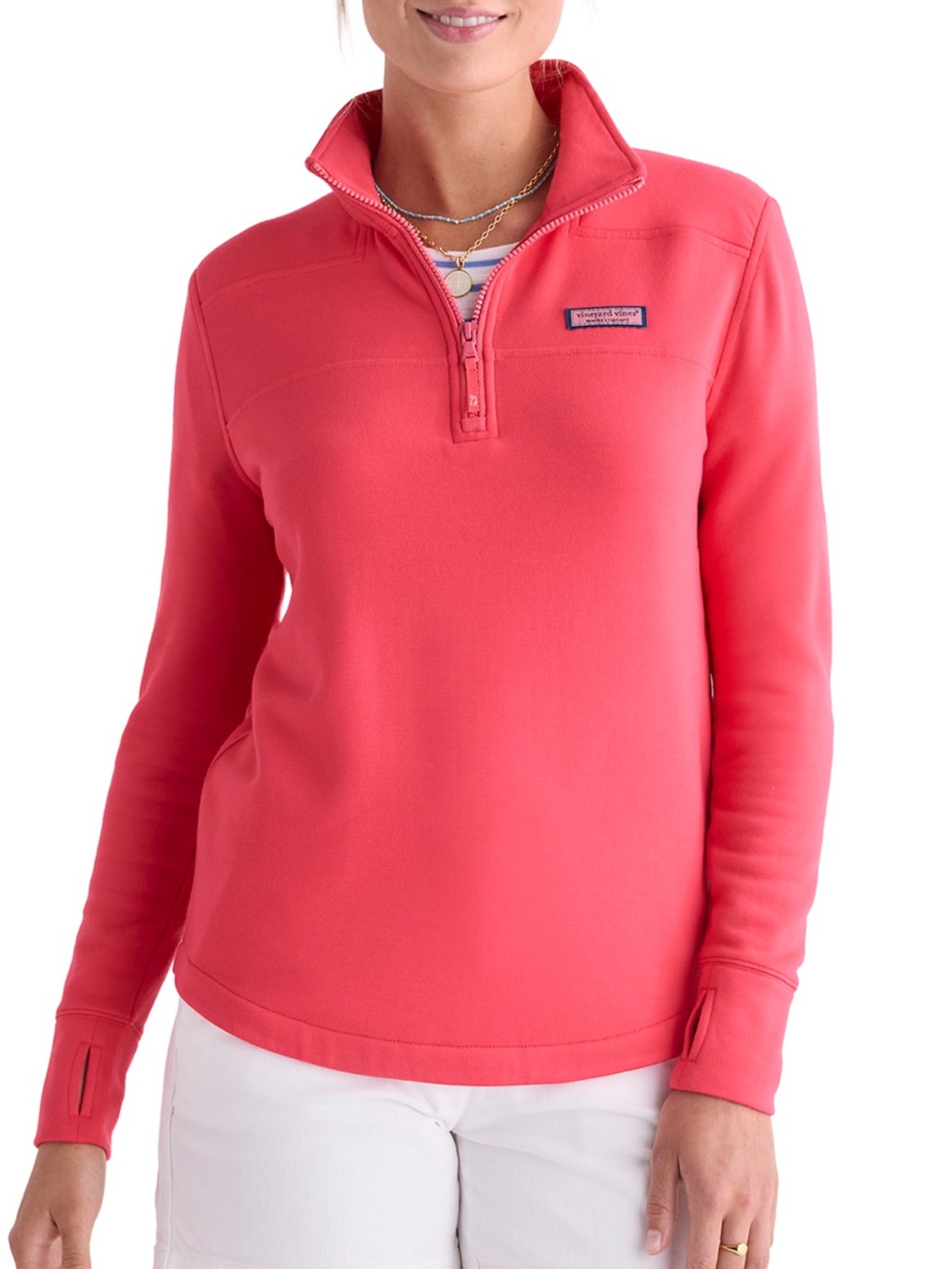 Vineyard Vines Women’s Coral Half-Zip Pullover